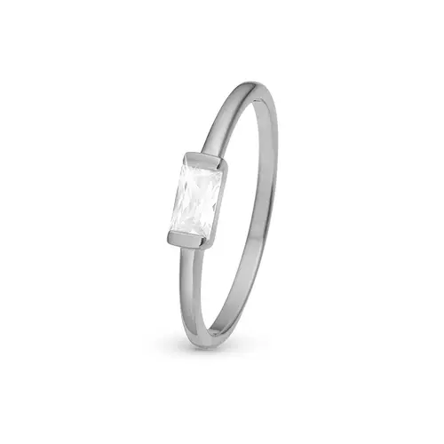 Christina Design London Jewelry & Watches - White Single Baquette ring sølv sterlingsølv