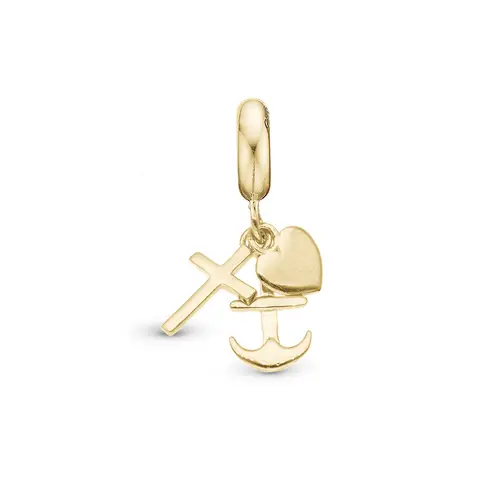 Christina Design London Jewelry & Watches - Faith Hope and Love charm, 4 mm Forgyldt sølv