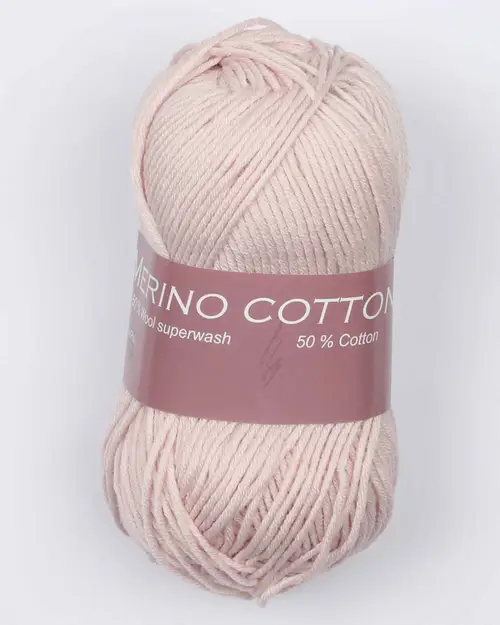 Merino cotton fra Hjertegarn i mange farver - 3803 lyserød - 50% Bomuld, 50% Uld