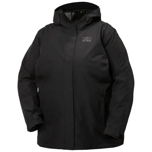 Helly Hansen Seven J Plus, regnjakke, dame, plus size, sort