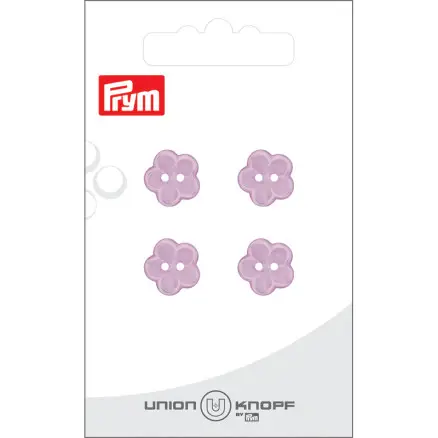 Prym Plastikknap Blomst Lilla 12mm - 4 stk