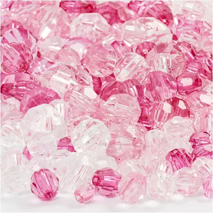 Harmoni facetperlemix, pink (081), str. 4-12 mm, hulstr. 1-2,5 mm, 250