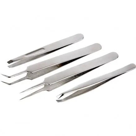 Pincet - sortiment, L: 9-12 cm, 4stk.