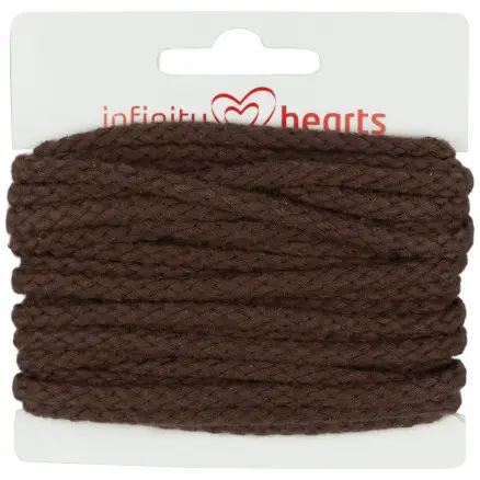 Infinity Hearts Anoraksnor Bomuld rund 5mm 880 Mørk Brun - 5m