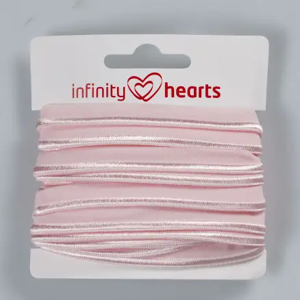 Infinity Hearts Pipingbånd Stretch 10mm 115 Lyserød - 5m