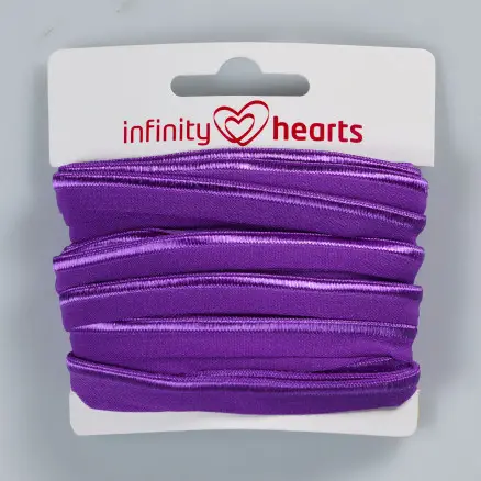 Infinity Hearts Pipingbånd Stretch 10mm 465 Lilla - 5m