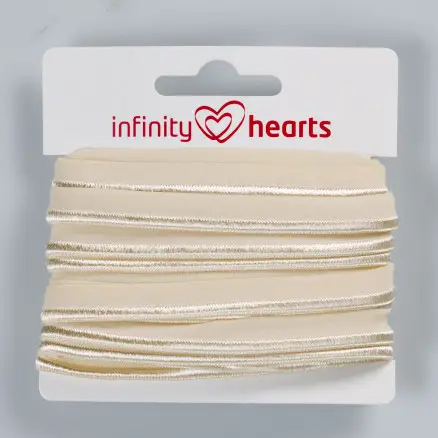 Infinity Hearts Pipingbånd Stretch 10mm 815 Beige - 5m