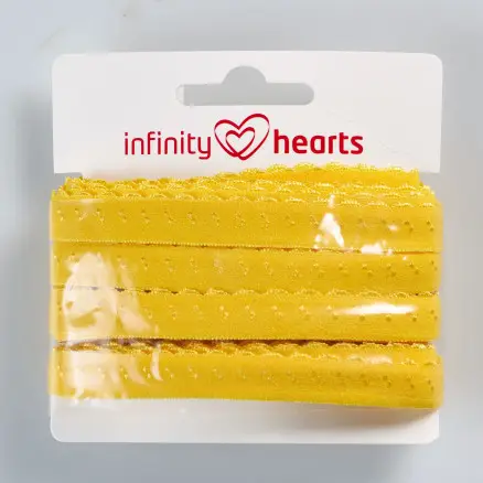 Infinity Hearts Foldeelastik Blonde 22/11mm 645 Gul - 5m