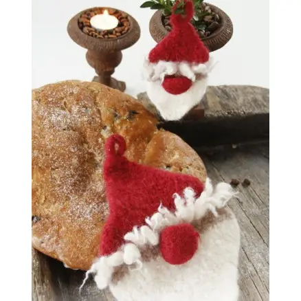 Ho Ho Ho! by DROPS Design - Filtede Nisse Grydelapper Strikkeopskrift  - 13x7 cm