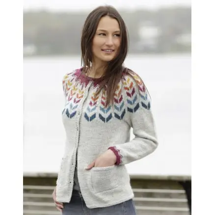 Joyride Cardigan by DROPS Design - Jakke med nordisk mønster Strikkeop - Small