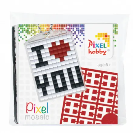 Pixelhobby Gaveæske Nøgleringssæt I Love You 3x4cm