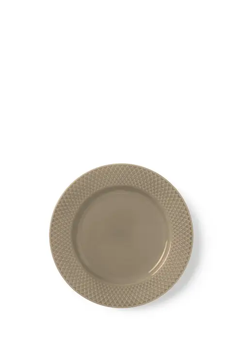 Lyngby Porcelæn - Rhombe Earth Frokosttallerken Ø23 cm clay