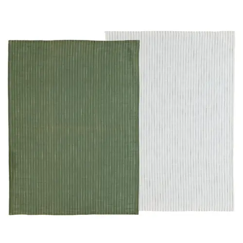 Södahl -  Line Viskestykke 50 x 70 cm 2 stk. Olive/White