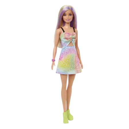 Barbie Fashionistas Dukke - Farverig Kjole