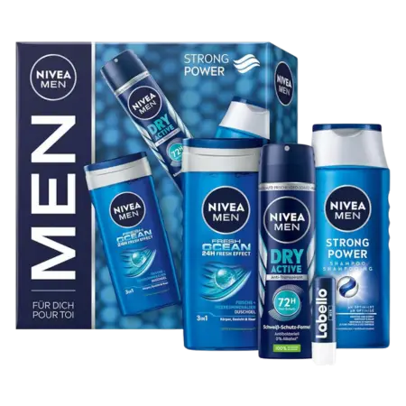 Nivea Men 'Strong Power' Plejesæt - 4 dele