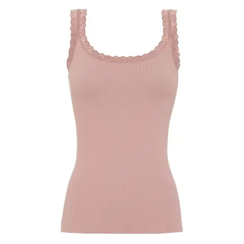 Tim & Simonsen  -  Frida rib top m/blonde  -  Antik rosa