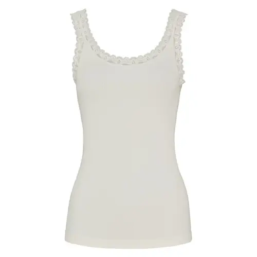 Tim & Simonsen  -  Frida rib top m/blonde  -  Ivory