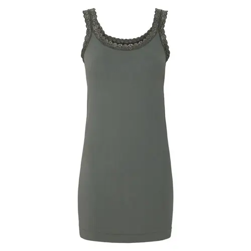 Tim & Simonsen  -  Frida rib top plus model m/blonde  -  olive