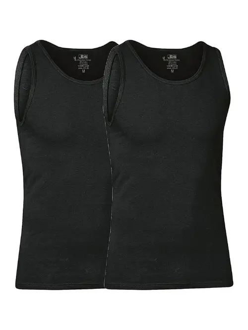 2-Pak JBS bambus tank-top (singlet), sort, str. large