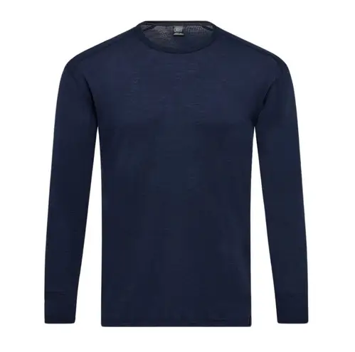 Langærmet t-shirt i 100% merino uld til mænd, JBS, navy, str. medium