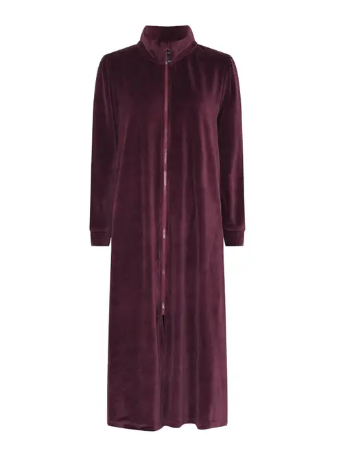 Velour badekåbe med lynlås, Decoy, bordeaux, str. 2XL