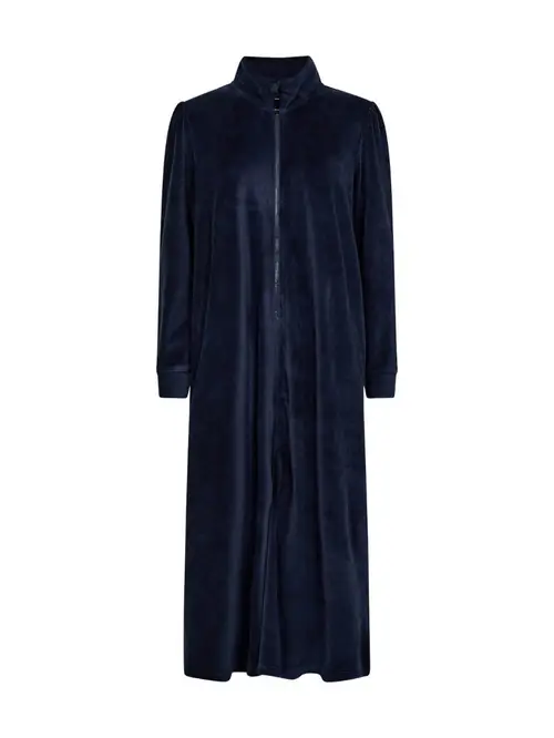 Velour badekåbe med lynlås, Decoy, navy, str. medium