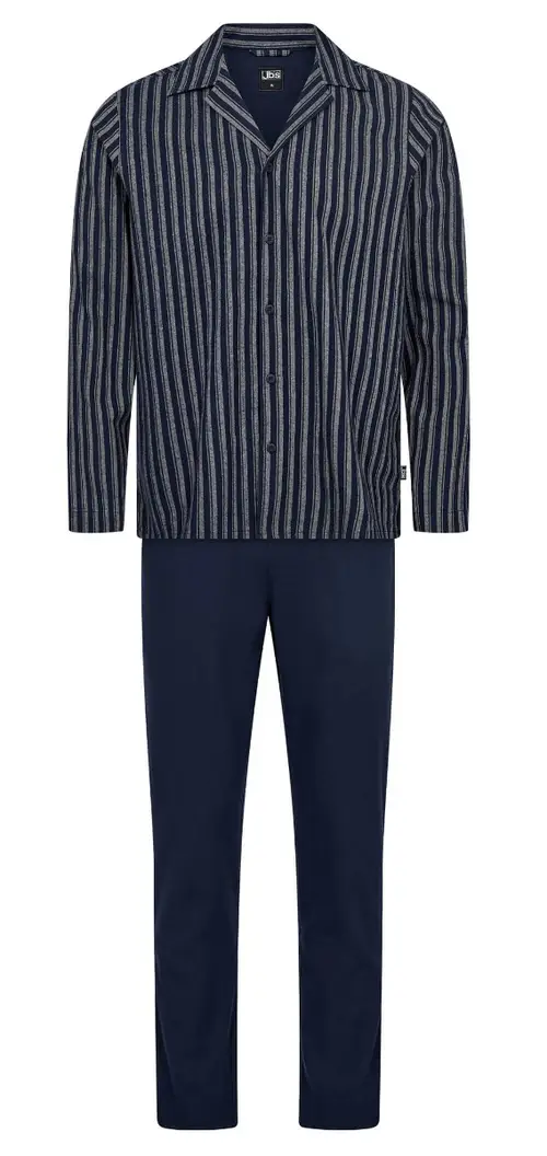 JBS pyjamas sæt til mænd, stribet, navy, str. medium