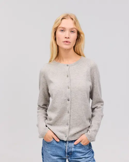 GISLA cashmere cardigan lys grå