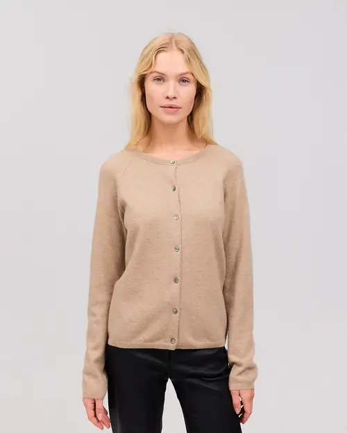 GISLA Cashmere cardigan sand melange