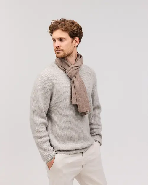 EBBE Cashmere halstørklæde Dark Beige Melange