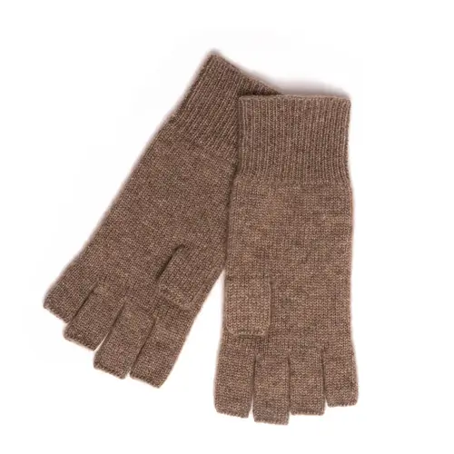 Cashmere handsker uden fingre - brun