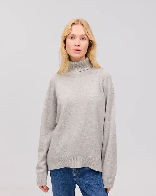 BREGDIS cashmere bluse lys grå