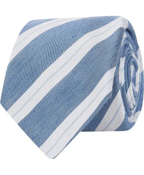 LINEN SILK STRIPE TIE