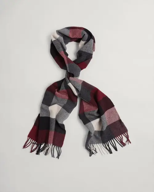 D2. MULTI CHECK SCARF DK MUSTA