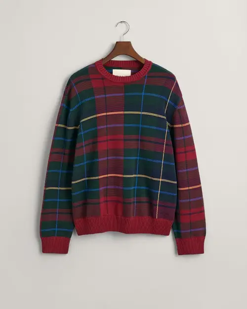 TARTAN JACQUARD C-NECK