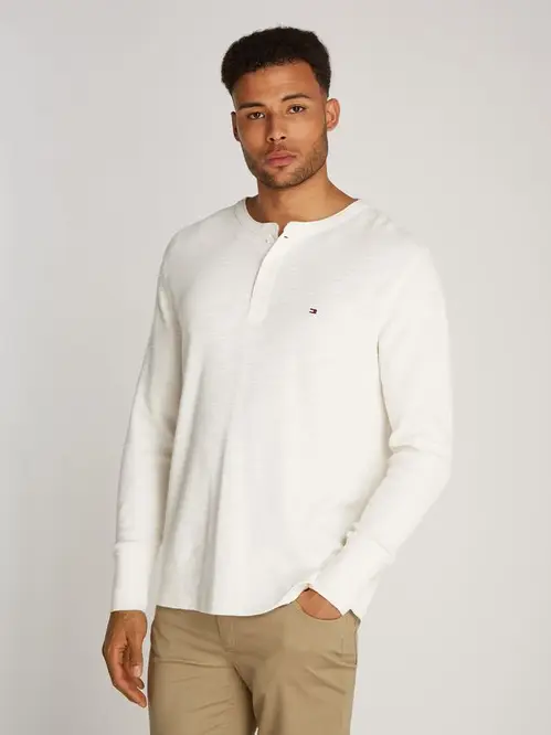 TEXTURED LS HENLEY TEE