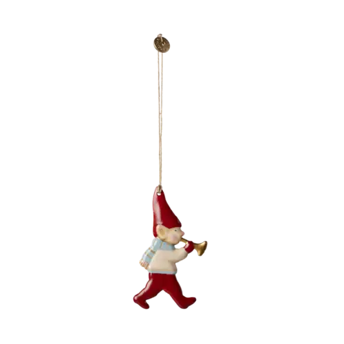 Nisse m/ trompet metal ornament - Maileg