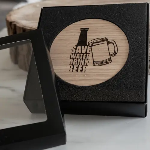 Save water drink beer, coaster 4 stk Eg - BEGIVENHEDER > FARS DAG - Living Nature