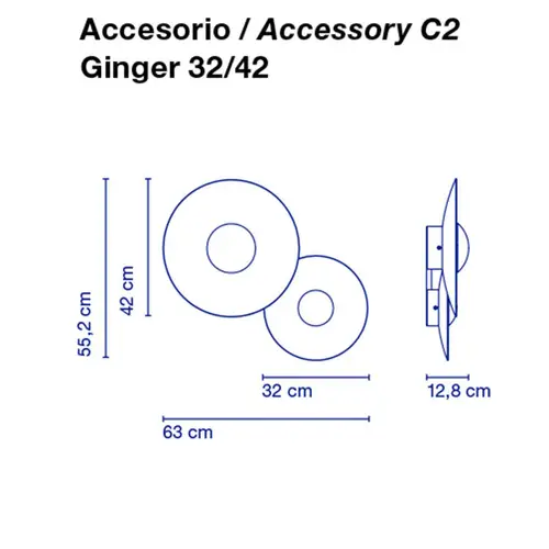 Ginger C2 32/42 væg/loftbeslag fra Marset