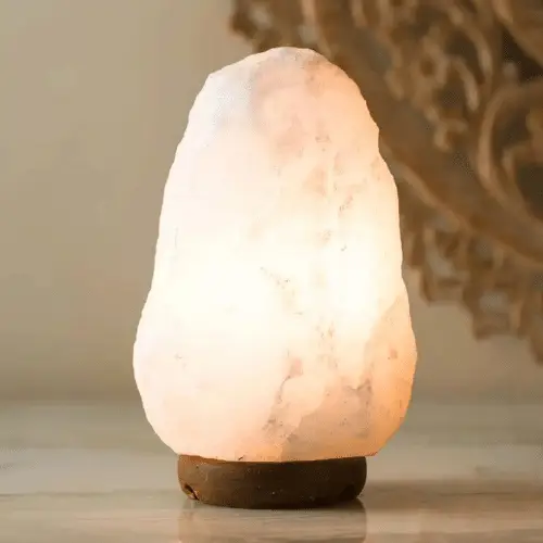 Hvid saltlampe fra Himalaya