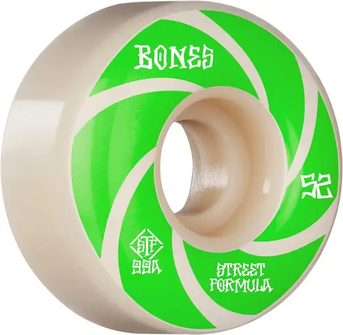 Bones Wheels Skateboard Hjul Patterns STF 99A 52mm White V1 Standard 4-pak