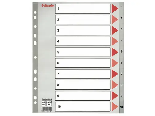 Talregister A4 Maxi Esselte 1-10 grå