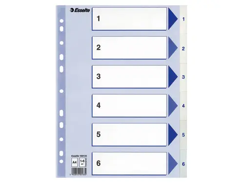 Talregister A4 Esselte 1-6 Hvid