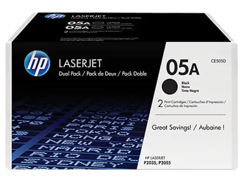 HP 05A Toner Ce505d 2x Sort