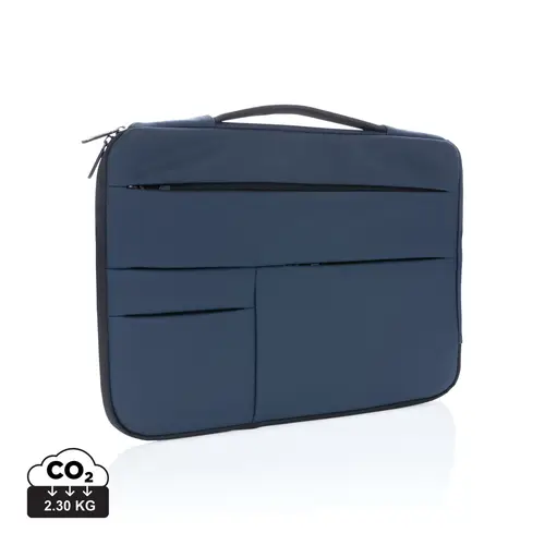 Blød 15.6&quot; PU Laptop Etui med Håndtag, Marine blå