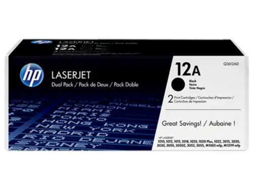 HP 12A Toner Q2612ad 2x Sort