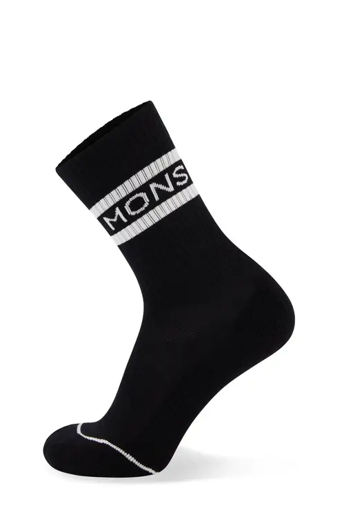 Mons Royale Signature Crew Sock - Black / White - L, Mons Royale