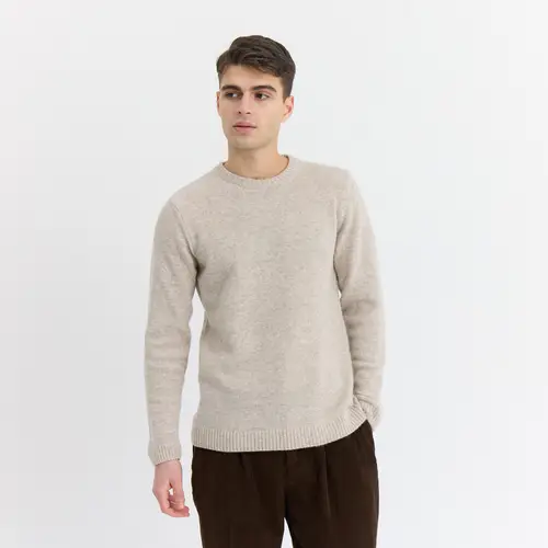 Franz O-neck Wool Knit - Dark Sand - S