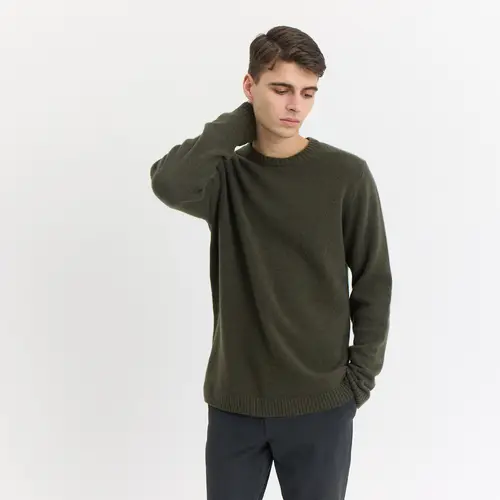 Franz O-neck Wool Knit - Russian Olive - S