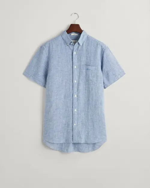 REG LINEN HOUNDSTOOTH SS SHIRT